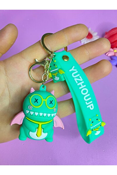 nss sky rock 3D Lüks Büyük Boy Sevimli Bebek Dinazor Silikon Anahtarlık Ve Ça...