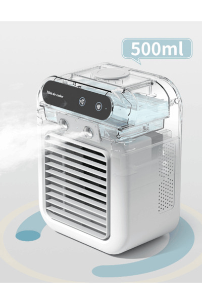 Buldug Kompakt Hava Soğutucu – 2 Kademeli Fan, 500ml Su Tankı, Düşük Gürültü, USB Şarjlı
