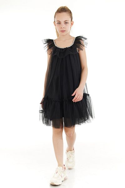 Colorinas Rochie de petrecere pentru fetiță April cu guler lucios și fustă cu volane