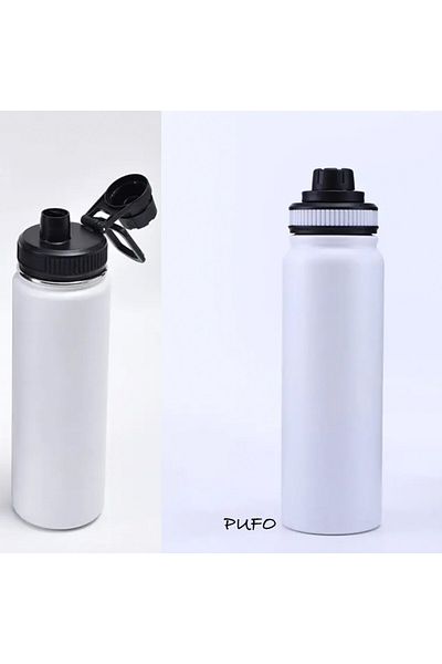PUFO Termos metalic de camping pentru băuturi, izotermic, 500 ml, alb