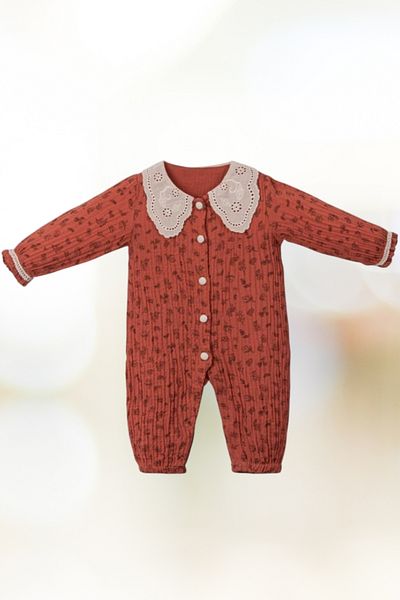 Baby s Breath Flower Piti Flower Patterned Muslin Baby Girl Jumpsuit 100% Cotton 3-6-9-12 Months Baby Girl Outfits