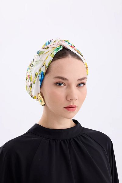 ladrans غطاء رأس حريري بدون حشوة على شكل طائر الحب الأبيض