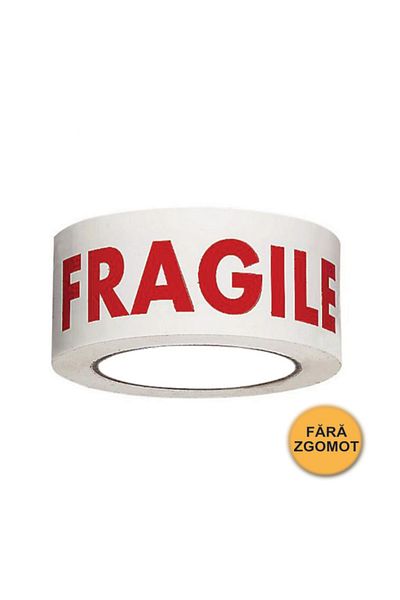 DAD Set of 6 Printed Adhesive Tape "Fragile" (Silent), 48 mm x 60 m