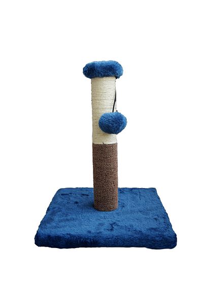 PUFO Stâlp de zgâriat pentru pisici Meow, cu minge, jucărie interactivă, 27 x 30 cm, albastru