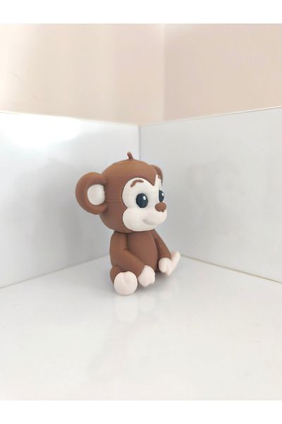 Alwin3d Safari Cute Monkey Cake Topper Figure 7 cm