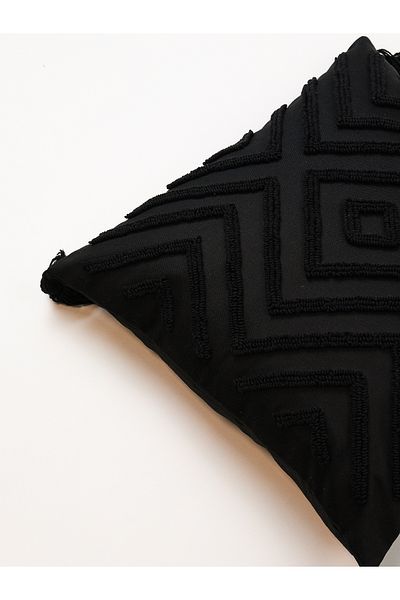 Galia Tasarım Scandinavian I Punch Black Minimal Pillow Case
