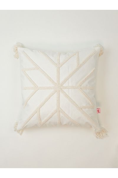 Galia Tasarım Scandinavian Ii Punch Minimal Ecru Throw Pillow Pillow Case