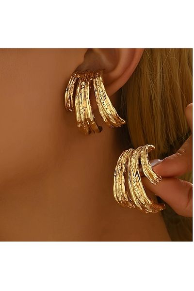 mos&more Gold 3 Piece Hoop Brand Women's Earrings