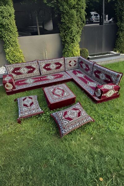 mdhomecarpet Şark Köşesi Minder Takımı | Yer , Sırt Minderi, Etnik Desen, Sal...