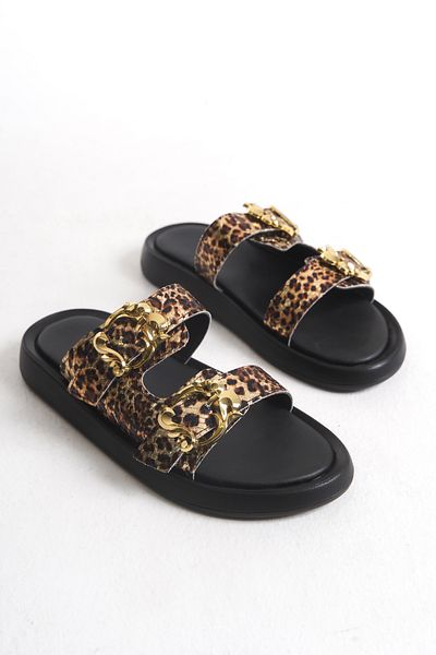 Liza Shoes Nora Women's Double Banded Belted Slippers A003-K832/1