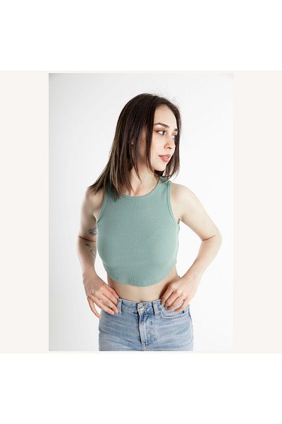 Mood Lab Women's Camisole Hollow Out Fitted Crop Top Tank Top