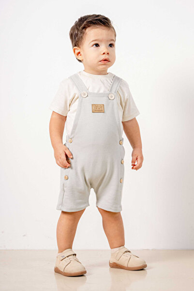 bombe Baby Girl Boy Khaki-Grey Bottom Top Double Set