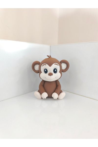 Alwin3d Safari Cute Monkey Cake Topper Figure 7 cm