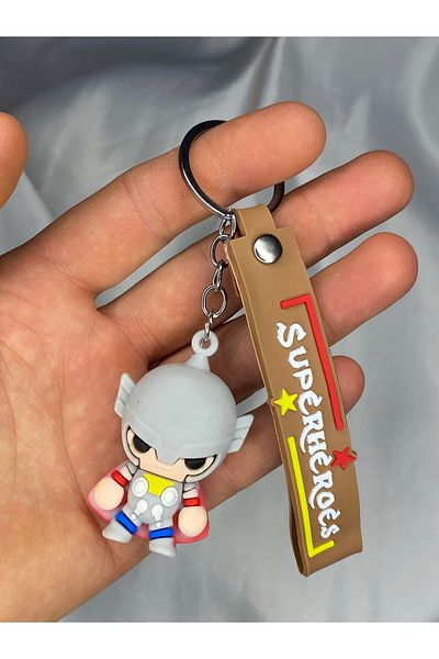 nss sky rock 3D Silicone Keychain Superhero Figure Keychain