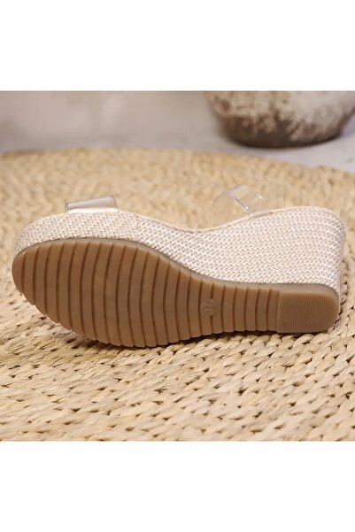 Lilly Transparent Strappy Platform Sandals - Wedge Heeled Shoes