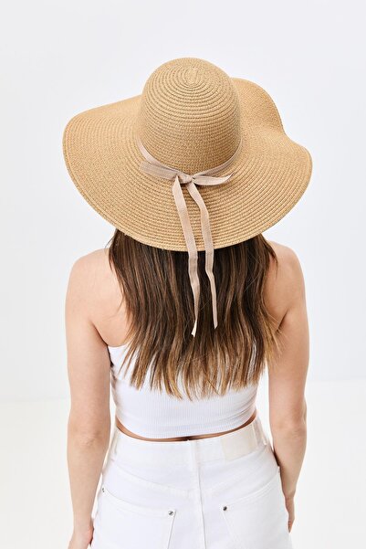 C&City Wide Brim Straw Beach Hat Y25730-02 Mink