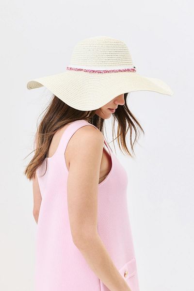 C&City Wide Brim Straw Beach Hat Y25730-06 Cream