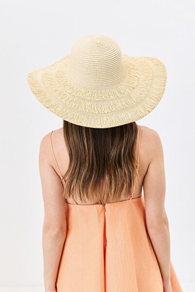 C&City Wide Brim Straw Beach Hat Y25730-07 Beige