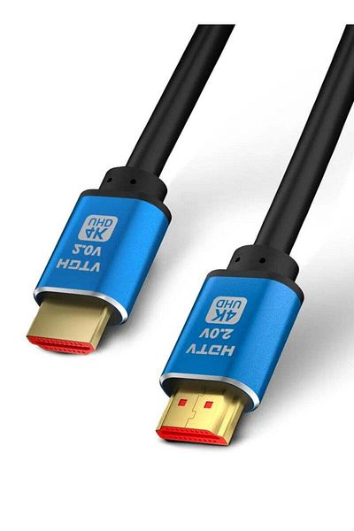 Generic كابل HDMI 4K بطول 5.0 متر - HDTV Premium 2.0 - موصل مطلي بالذهب عيار 24 قيراطًا، مصنوع من سبائك الألومنيوم عالي السرعة