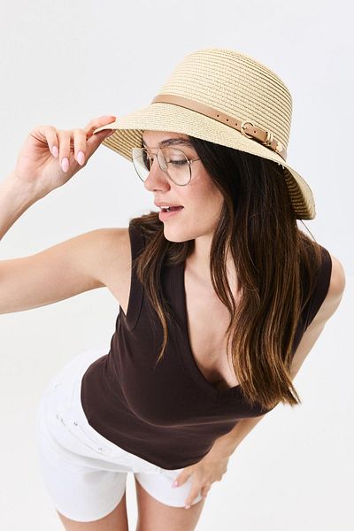 C&City Straw Beach Hat Y25730-18 Beige