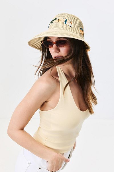 C&City Visor Straw Beach Hat Y25730-29 Beige