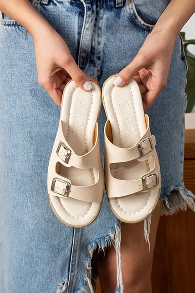 Behtah Kundura Double Buckle Daily Comfortable Outdoor Indoor Slippers Summer Slippers