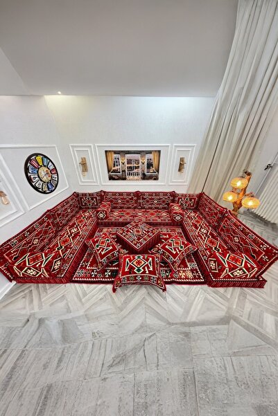 mdhomecarpet Şark Köşesi Minder Takımı | Yer , Sırt Minderi, Etnik Desen, Sal...