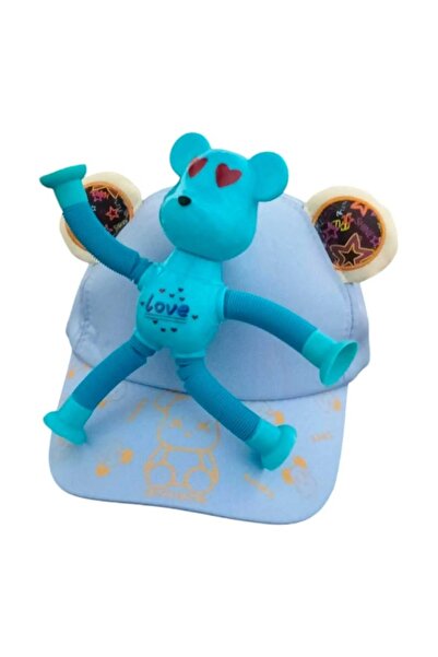 Kids 4-8 Yaş Unisex Çocuk Takılıp Çıkartılabilir Oyuncaklı Yazlık Şapka