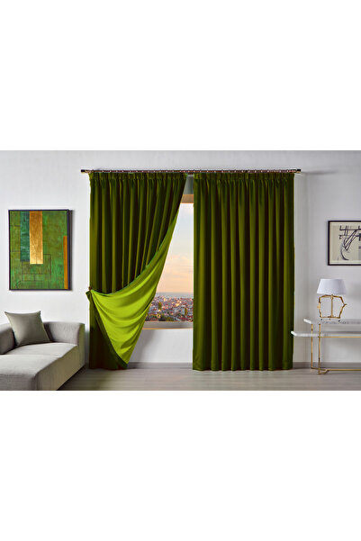 MebelPort Curtain Dauble Blackout Blackout Curtain Single Wing 1X2 American Pleated Background Curtain