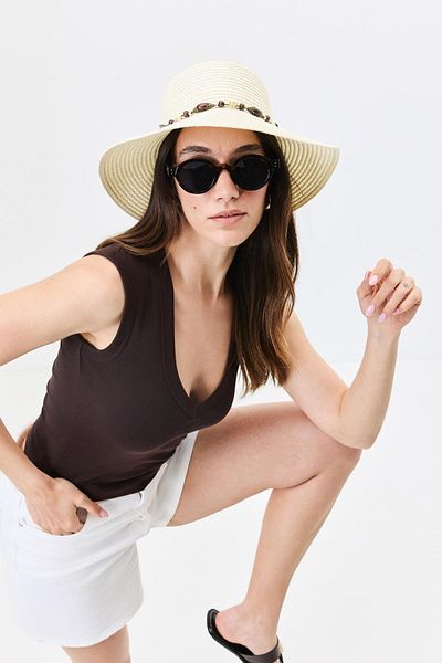 C&City Straw Beach Hat Y25730-19 Cream