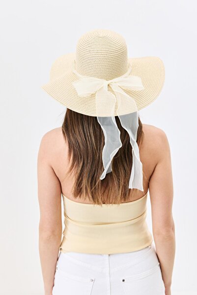 C&City Wide Brim Straw Beach Hat Y25730-09 Medium Beige