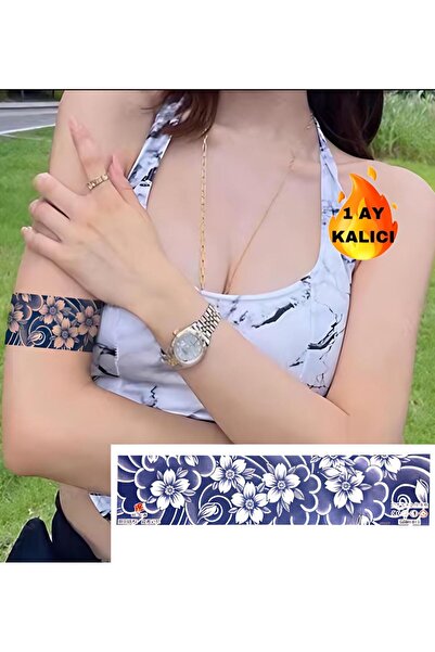 Mecit Tuhafiye 1 AY KALICI ÇİÇEK BULUT KOL BİLEK İÇİN GEÇİCİ DÖVME