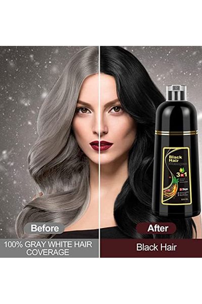 MACON 3-in-1 Instant Black Hair Dye Shampoo – Long-Lasting, Natural, 100% Grey Coverage for Men & Women