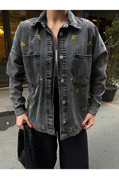 SOLİS MODA Jachetă de blugi de damă cu detaliu broderie