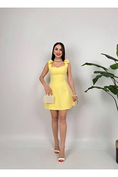 zoezoe Omuz kurdele detaylı mini düğün/davet/nişan/nikah/kına/mezuniyet elbisesi