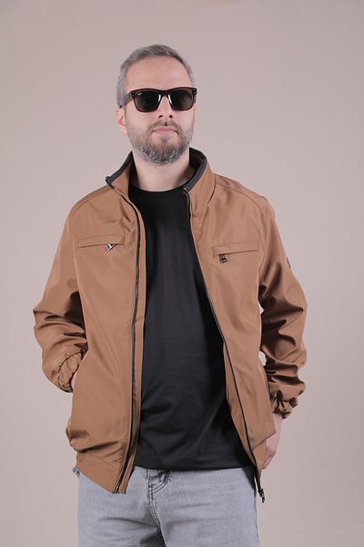 OHEPMODA Водоустойчиво мъжко сезонно яке с детайл на яка