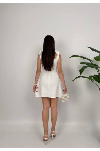 zoezoe Omuz kurdele detaylı mini düğün/davet/nişan/nikah/kına/mezuniyet elbisesi