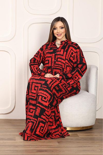 fly just Women's Plus Size Spanish Sling Woven Dress with Collar Placket Buttons