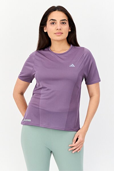 adidas بلوزة رياضية نسائية قصيرة بدون أكمام للجري، أرجوانية
