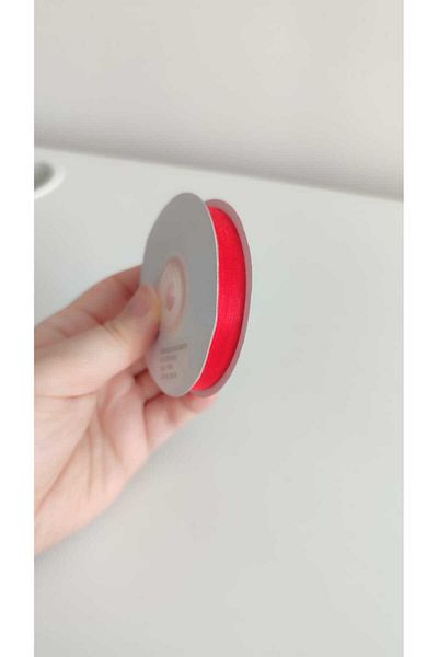 Sihirlihalka Organza Ribbon - Tulle Ribbon (Organza Ribbon) 1 cm 22 Meters - Red