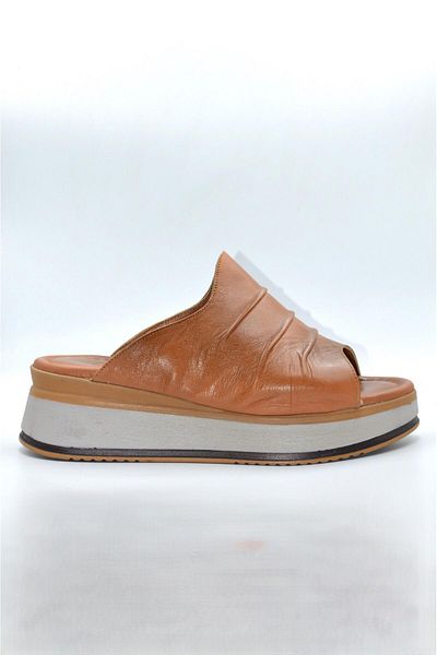 Biocomfort Women's Tan Genuine Leather Summer Slippers - (Drn-1900)