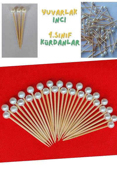 Armashine 150 Pieces Cake Decoration Ball Pearl Toothpicks - Promise Engagement Birthday Decorated Pearl Cocktail Cake Toothpick