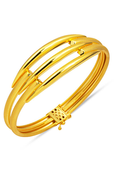 Bilezikci 3'lü Kaburga Sarı Altın Bilezik