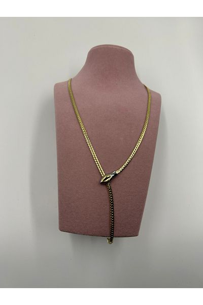 Ebruli Snake Model Brand Scrunch Chain Elevator Necklace