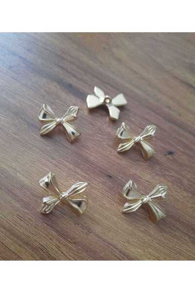 beyna aksesuar Metal Button for Bow Tie 2.5 cm Gold Plated 1 Pack 5 Pcs