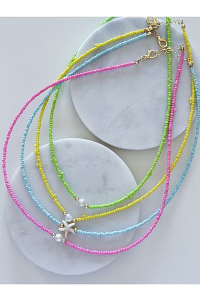 CHARMLUCKY 4-Piece Bead Necklace Combination