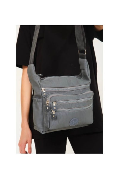 selma demir Ženska siva torba sa pet odjeljaka i prekrštenim remenom Torba za...