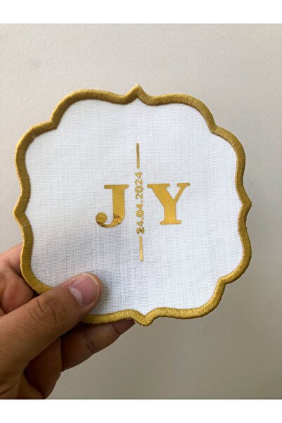 imzatasarım Kişiye Özel Tarih ve Harf detaylı Damat Kahve Peçetesi, Damat Kah...