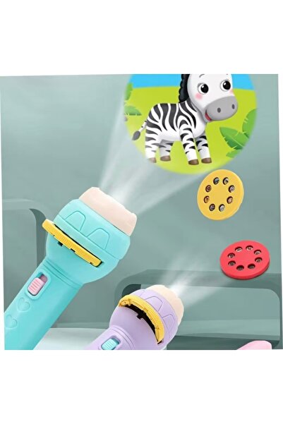 Ayshpek Eğitici Işıklı Slayt Projektör Oyuncak- 24 Farklı Figürlü Lamba-El Fe...