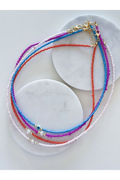 CHARMLUCKY 4-Piece Bead Necklace Combination